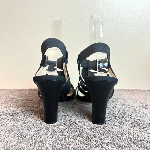 7W 7‎ Wide Width Lifestride Womens Charlotte Black Strappy Heels Sandals Shoes - Picture 4 of 11